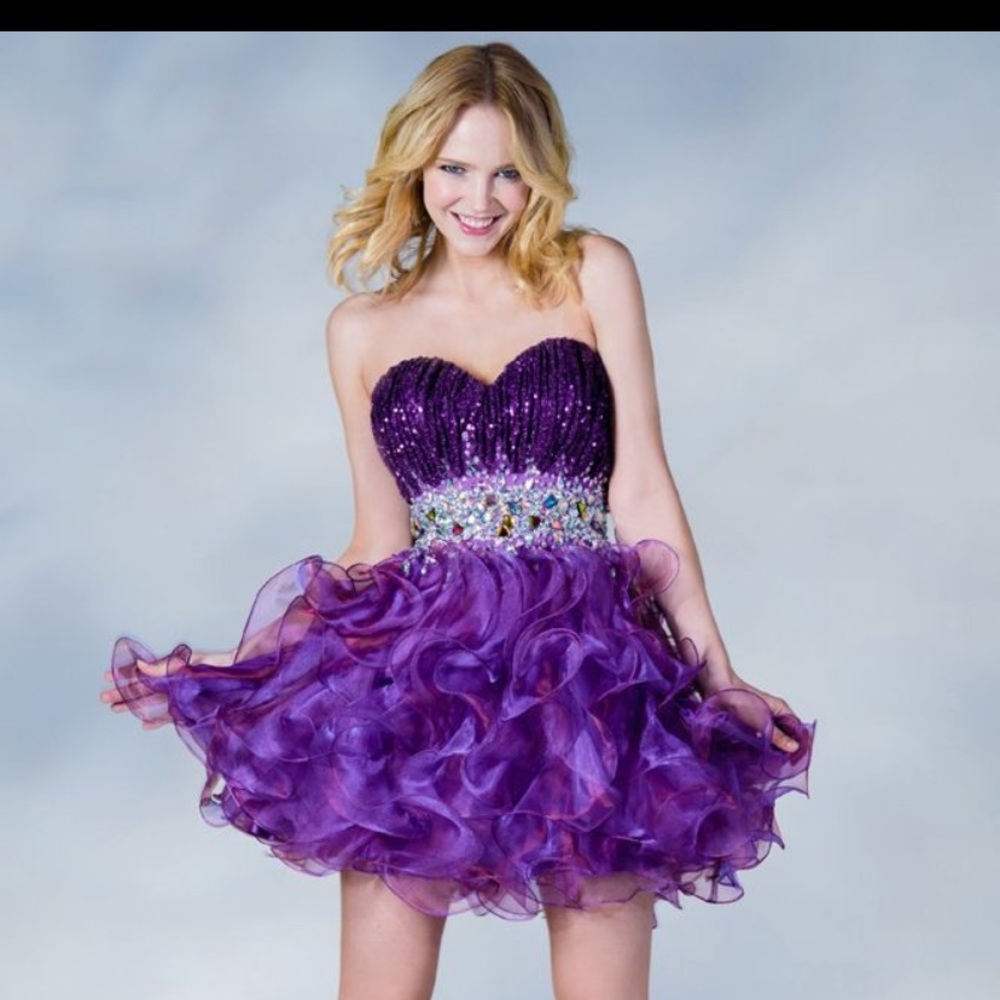 Purple quiceanera and homecoming formal dress - Picture 3 of 4